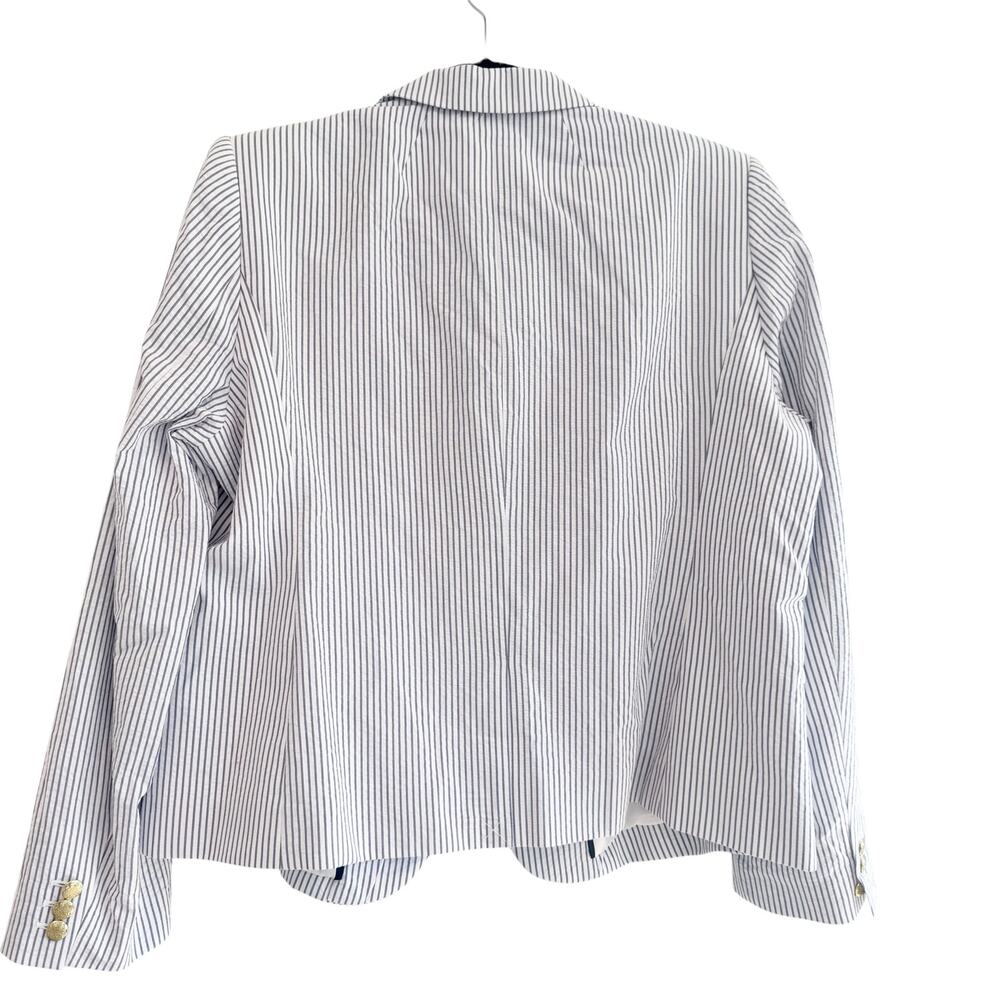 J. Crew Women's Seersucker Schoolboy Blazer Jacket Long Sleeve Size 18 NWOT - Picture 6 of 10